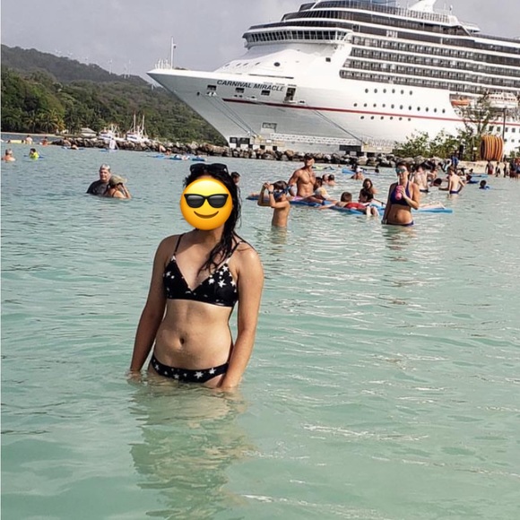 J. Crew Navy and White Stars Bikini top + bottom - Picture 3 of 3